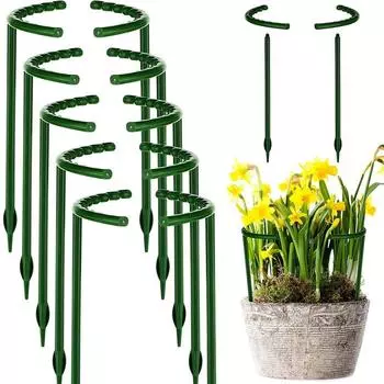 4 шт./компл. пластиковая подставка для растений, подставка для цветов, полукруглая теплица, держатель для фиксации стержня, садовый инструмент для бонсай 4PCS S зелёный