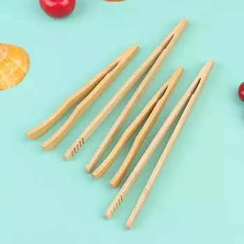 4 шт./компл. плоскогубцы для еды, кухонные щипцы, чай, хлеб, принадлежности для барбекю, зажим для стейка из бамбука 4pcs
