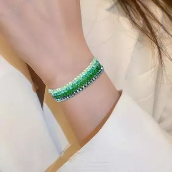 4 шт./компл. пляжный браслет, тонкая работа, не выцветающий наборный браслет, искусственный кристалл, универсальный браслет для повседневной носки фиолетовый