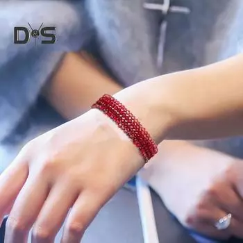 4 шт./компл. пляжный браслет, тонкая работа, не выцветающий наборный браслет, искусственный кристалл, универсальный браслет для повседневной носки жёлтый