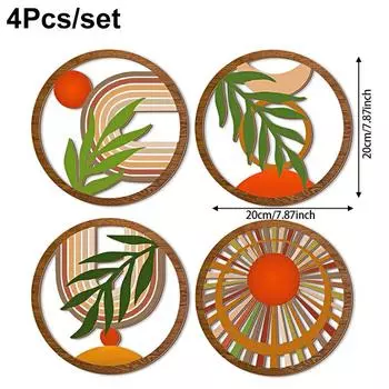4 шт./компл. полые настенные подвески с полым узором, ремесла, украшения, круглый дизайн, декоративное украшение для дома