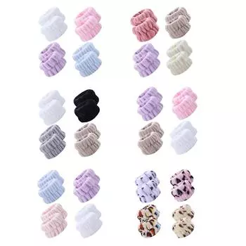 4 шт./компл., повязка для мытья лица, спа, повязка на запястье, повязка для волос, фланелевая повязка из микрофибры, впитывающая повязка на запястье, полотенце, бархатная повязка для волос, браслет