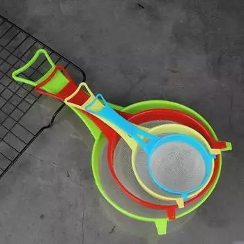 4 шт./компл., разноцветное сито для муки, пластиковое кухонное сито, универсальный дуршлаг, набор четырех размеров, кухонные инструменты «сделай сам» 4pcs