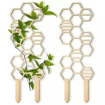 4 шт./компл., решетка для растений, соты, твердая древесина, комнатный цветочный горшок, растения, восхождение на лозу, ветка плюща, опора для листьев 4pcs