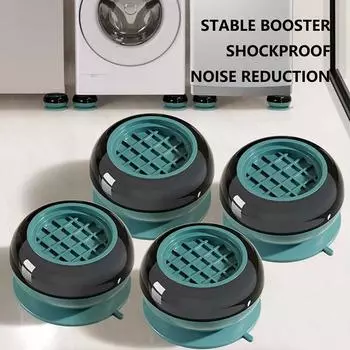 4 шт./компл. резиновый коврик для ног для стиральной машины, антивибрационные подушечки, противоударный нескользящий коврик для ног, основание холодильника зелёный