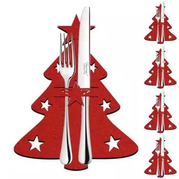 4 шт./компл. Рождественская сумка для столовых приборов, карманная сумка для вилок, ножей, ложек, для украшения кухонного обеденного стола, органайзер для столовых приборов