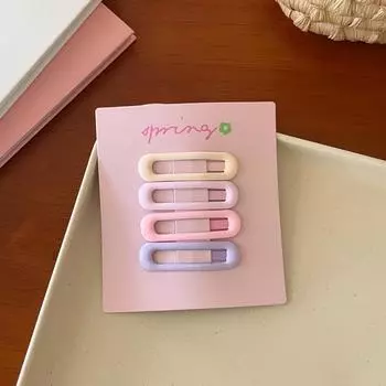 4 шт./компл. розовые простые заколки для волос в форме сердца и звезды для девочек, милые заколки-шпильки, модные аксессуары, подарок 04