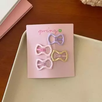 4 шт./компл. розовые простые заколки для волос в форме сердца и звезды для девочек, милые заколки, аксессуары для волос, подарок