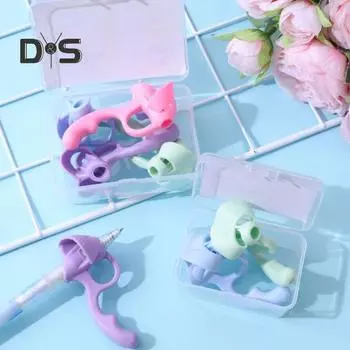 4 шт./компл. силиконовый держатель для карандашей для пальцев, профилактика мозолей, помощь в правильной осанке, эргономичный детский нескользящий держатель для карандашей A