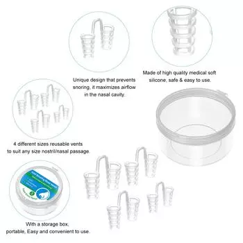 4 шт./компл., силиконовый зажим для носа против храпа, устройство для решения проблемы храпа, приспособление для сна, назальные расширители прозрачный