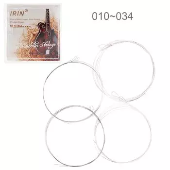 4 шт./компл. струна мандолины 010-034 дюйма из посеребренного медного сплава с ярким тоном