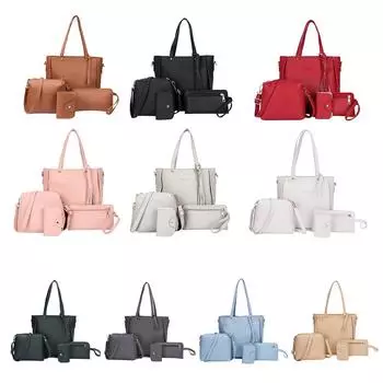 4 шт./компл. сумки с верхней ручкой, однотонные сумки для монет из искусственной кожи, большая вместительность для женщин, подарки красный