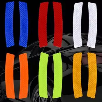 4 шт./компл. светоотражающие предупреждающие наклейки на обод колеса автомобиля, предупреждающие огни безопасности, отражатели, защитная наклейка для стайлинга автомобиля