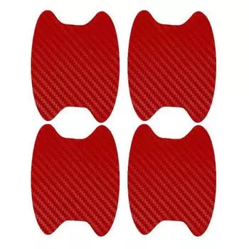 4 шт./компл. текстура из углеродного волокна, дверная ручка автомобиля, чашка, защитные наклейки от царапин, внешняя водонепроницаемая наклейка на автодверную чашу