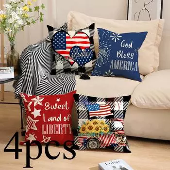 4 шт./компл. Трансграничный День независимости США Чехол для подушки Письмо Диванная подушка Чехол для подушки Товары для дома Без подушки 45cm*45cm