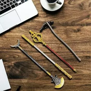 4 шт./компл. Укун Золотая дубина грабли посох набор резное Путешествие на Запад персонаж оружие Руи Цзиньгу Банг Monkey King Bar Золотой обруч палка модель 15cm B