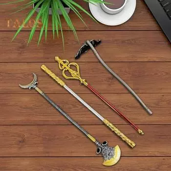 4 шт./компл. Укун Золотая дубина грабли посох набор резное Путешествие на Запад персонаж оружие Руи Цзиньгу Банг Monkey King Bar Золотой обруч палка модель 15cm A