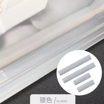 4 шт./компл. универсальные наклейки для автомобиля, потертости на пороге, против царапин, из углеродного волокна, авто наклейки на двери, наклейки серебряный