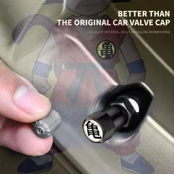 4 шт./компл., универсальный аниме, автомобиль, мото, велосипед, колесо, колпачок клапана, пылезащитный чехол, колпачки для штока клапана автомобиля, аксессуары для стайлинга автомобилей B чёрный