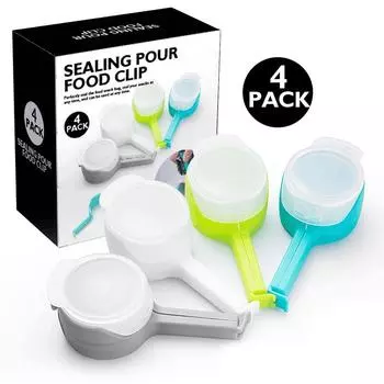 4 шт./компл., уплотнитель для хранения еды, сумка для закусок, уплотнительный зажим для сохранения свежести, зажим для хранения еды, кухонные гаджеты 4pcs/set