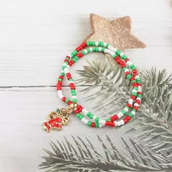 4 шт./компл. Веселая рождественская елка Санта-Клаус браслет рождественский олень полимерная глина бусины плетеный браслет новогодние украшения для женщин