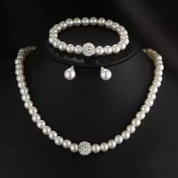 4 шт./компл. Винтажное простое жемчужное ожерелье, серьги, комплект ювелирных изделий для женщин, элегантное свадебное колье, банкетные свадебные аксессуары