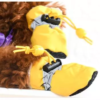 4 шт./компл. Водонепроницаемая обувь для домашних собак, нескользящие резиновые сапоги, обувь для маленьких кошек, собак, щенков, домашних животных, пинетки, аксессуары для лап домашних животных XXS чёрный