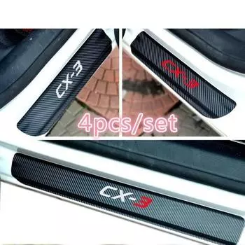4 шт./компл. виниловая наклейка из углеродного волокна, защитная накладка на порог автомобиля, накладка для CX-3, автомобильные аксессуары 4pcs красный