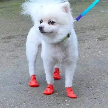 4 шт./компл. водонепроницаемая обувь для собак чихуахуа резиновые сапоги для дождя портативные аксессуары для собак обувь для улицы носки S синий