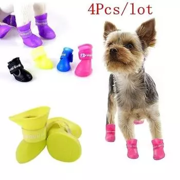 4 шт./компл. водонепроницаемая противоскользящая обувь для собак для домашних животных S розовый