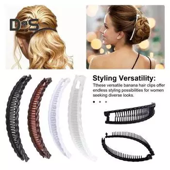 4 шт./компл. заколка для волос в форме банана, большая винтажная нескользящая тонкая толстая заколка для волос, женская заколка для волос, расческа для хвоста, аксессуары для волос Mixed Style