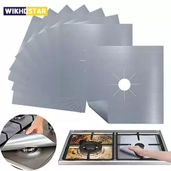 4 шт./компл., защитная крышка для плиты, защита для газовой плиты, защита для газовой плиты, защита для горелки, крышка для плиты 4pcs чёрный