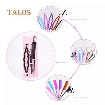 4 шт./компл. зажим для укладки волос булочка для дизайна волос твист-коса «конский хвост» инструмент аксессуар для волос брелок чёрный