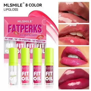 4 шт./компл., зеркальная помада с глазурью для губ, долговечная увлажняющая жидкая помада, водонепроницаемая чашка с антипригарным покрытием, прозрачный блеск для губ, масло для губ, макияж для губ A-4Pcs/set