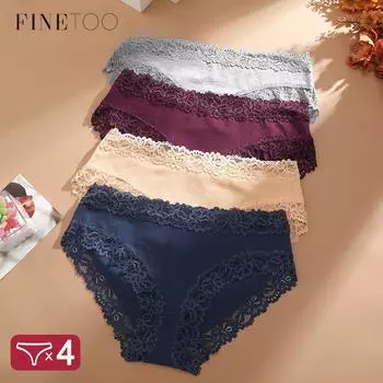 4 шт./компл. женские хлопковые трусики 5 цветов S-XL трусы сексуальные кружевные цветочные трусы женские удобные эластичные нижнее белье S&Set