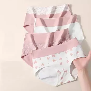 4 шт./компл. Женские трусики из хлопка с высокой талией, большие размеры, корректирующее нижнее белье, дышащие трусы, мягкие трусики, утягивающие женские трусы M