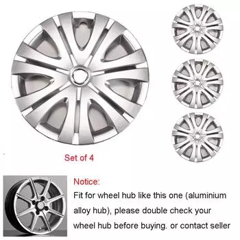 4 шт./комплект 16-дюймовых колпаков для автомобильных колес, декоративные крышки для центральных колпаков автомобильных колес, подходят для алюминиевых сплавных дисков, колпачков ступиц серебряный