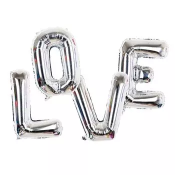 4 шт./комплект 32-дюймовые серебряные воздушные шары из алюминиевой пленки с надписью «Любовь» для свадьбы, девичника, годовщины, декора