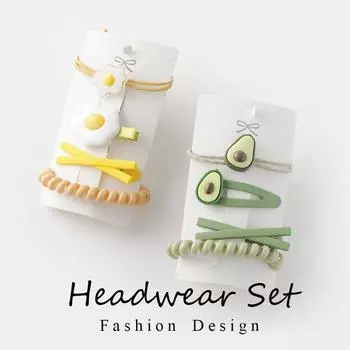 4 шт./комплект модные аксессуары для волос в виде фруктов заколка для волос в виде яйца резинки головные уборы набор заколок для волос резинки для волос зелёный