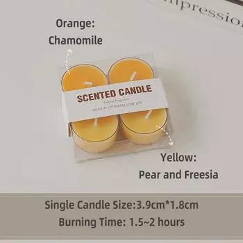 4 шт./комплект, натуральный пчелиный воск, соевый воск, ароматические свечи, ароматерапия, чайные свечи, свадебный декор для дома, бара, отеля, ароматическая свеча