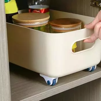 4 шт./комплект роликовых колес для мебели, направляющих мебельных роликов, самоклеящихся колес, бесшумных многофункциональных мусорных баков для шкафов синий