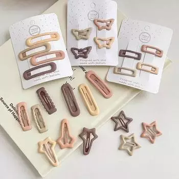 4 шт./комплект заколки для волос для девочек в корейском стиле цвета молочного чая, заколки для матери и ребенка, простая челка, боковая заколка, детские аксессуары для волос