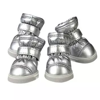 4 шт./комплект зимних водонепроницаемых дождевых сапог для маленьких собак, теплая флисовая обувь для щенков, зимние сапоги для собак, чихуахуа, йоркширского терьера, тедди шо 1 красный