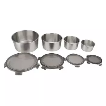 4 шт. Контейнер для еды с крышками, герметичный, многоразовый, из нержавеющей стали 304, контейнер для хранения еды для обедов