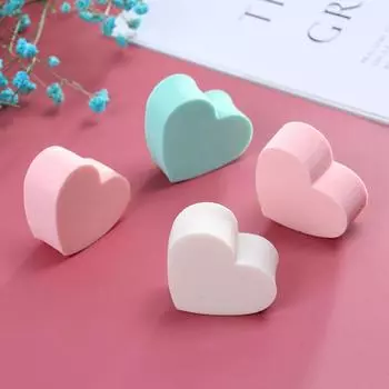 4 шт. косметический спонж для умывания Heart Candy Face, очищающий спонж, инструменты для макияжа лица