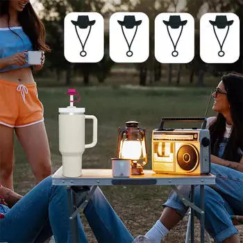 4 шт. ковбойская шляпа, крышка для 6–10 мм, силиконовая защитная крышка для ковбойской шляпы, милая и забавная Black