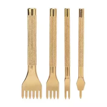 4 шт. кожаный зубчатый дырокол ромб 4 мм нержавеющая сталь нескользящая ручка высокая острота ромб кожа