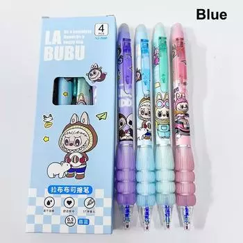 4 шт. Креативная мультяшная стираемая ручка Labubu Гелевые ручки Студенческая стираемая ручка Офисные принадлежности Студенская канцелярия Подарки