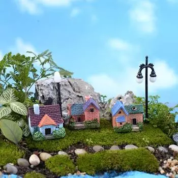 4 шт. креативные поделки из смолы, очаровательные мини-украшения для дома, миниатюрное здание, бонсай, горшок, украшение для кукольного домика