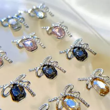 4 шт. кристальный бант блестящий ноготь алмазный стереоскопический рисунок для ногтей украшение аксессуар накладки для ногтей шампанского